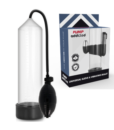 PUMP ADDICTED BOMBA ERECCIÓN RX3 TRANSPARENTE CON VIBRADOR