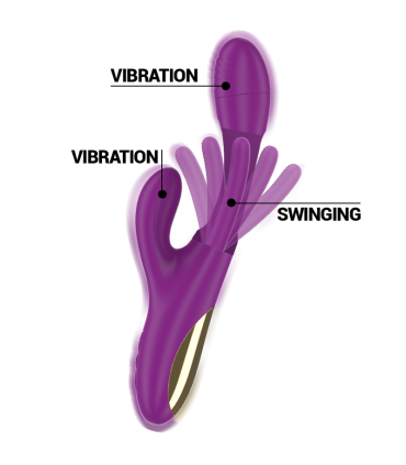 ATENEO VIBRADOR MULTIFUNCIÓN RECARGABLE 7 VIBRACIONES CON LENGUA OSCILANTE Y SUCCIONADOR MORADO
