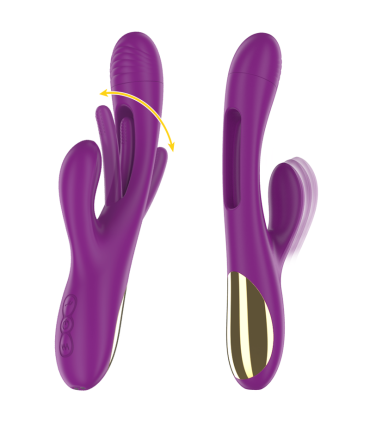 ATENEO VIBRADOR MULTIFUNCIÓN RECARGABLE 7 VIBRACIONES CON LENGUA OSCILANTE Y SUCCIONADOR MORADO
