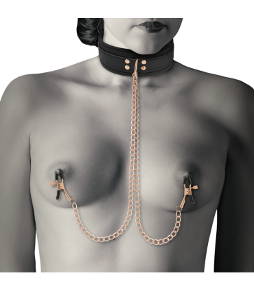FANTASY COLLAR CON PINZAS PEZONES CON FORRO DE NEOPRENO