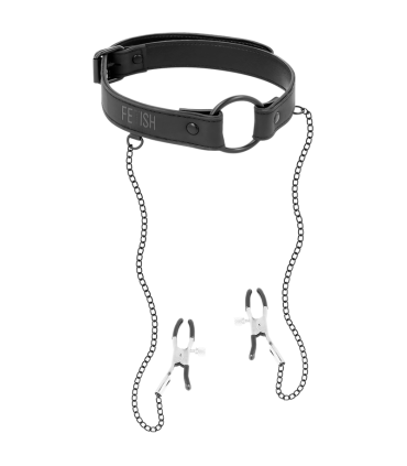 ANILLA MORDAZA CON PINZAS PARA PEZONES