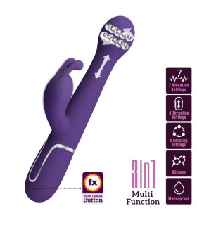 PRETTY LOVE - DEJON VIBRADOR RABBIT 3 EN 1 MULTIFUNCIÓN MORADO