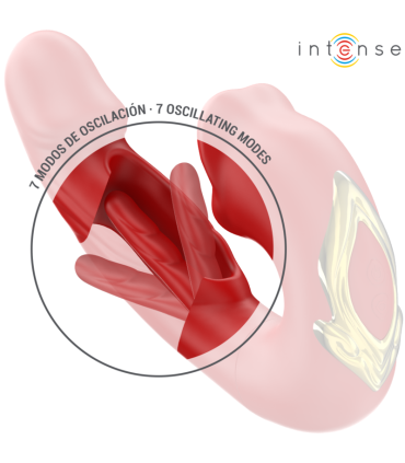 INTENSE - NATHY VIBRADOR DOBLE CON BOCA ESTIMULADORA MULTIFUNCIÓN ROJO