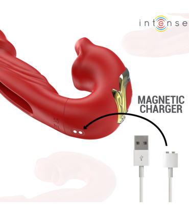 INTENSE - NATHY VIBRADOR DOBLE CON BOCA ESTIMULADORA MULTIFUNCIÓN ROJO