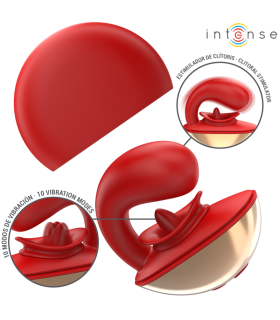 INTENSE - MARIAH VIBRADOR & ESTIMULADOR EN FORMA DE U 10 VIBRACIONES ROJO
