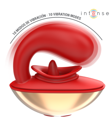 INTENSE - MARIAH VIBRADOR & ESTIMULADOR EN FORMA DE U 10 VIBRACIONES ROJO