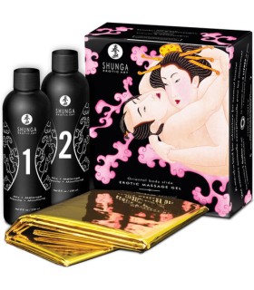 SHUNGA - GEL DE MASAJE EROTICO CUERPO A CUERPO ORIENTAL FRESAS Y CAVA