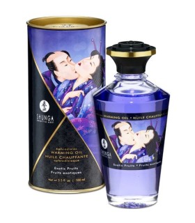 SHUNGA - ACEITE MASAJE EFECTO CALOR SABOR FRUTAS EXOTICAS 100 ML
