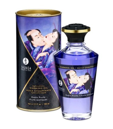 SHUNGA - ACEITE MASAJE EFECTO CALOR SABOR FRUTAS EXOTICAS 100 ML