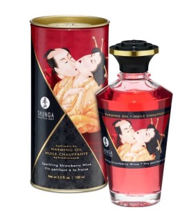 SHUNGA - ACEITE MASAJE EFECTO CALOR FRESAS Y CAVA 100 ML