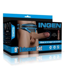 LOVETOY Ingen Arnés Ajustabe con Dildo Hueco 9" Enhanced Set XS/S/M