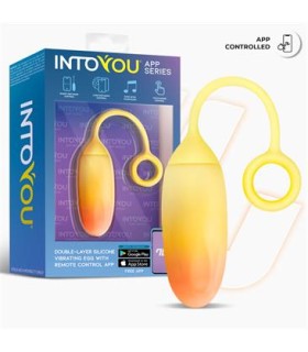 INTOYOU APP SERIES Huevo con APP Silicona Doble Capa Amarillo/Naranja