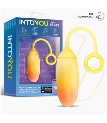 INTOYOU APP SERIES Huevo con APP Silicona Doble Capa Amarillo/Naranja