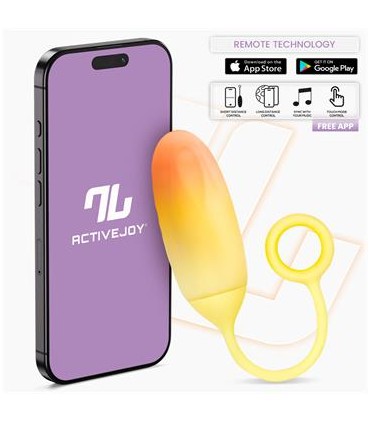 INTOYOU APP SERIES Huevo con APP Silicona Doble Capa Amarillo/Naranja