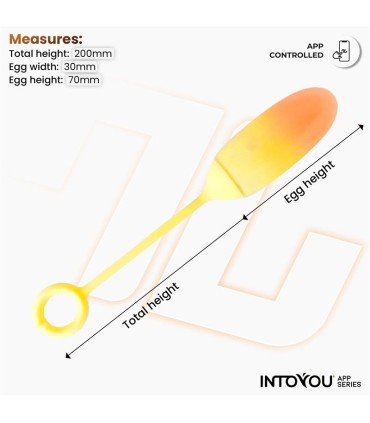 INTOYOU APP SERIES Huevo con APP Silicona Doble Capa Amarillo/Naranja