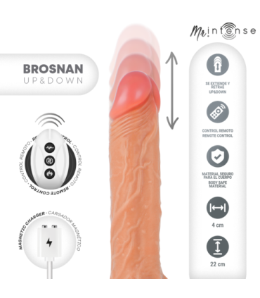 BROSNAN REALÍSTICO MULTIFUNCIÓN CON VIBRACIÓN UP AND DOWN CONTROL REMOTO 22 CM -O- 4 CM