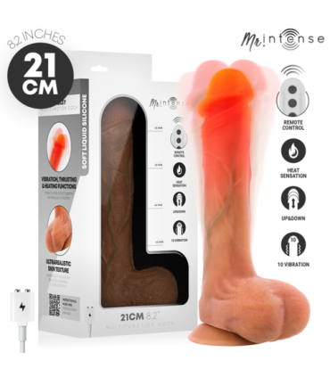 BRADLEY DILDO VIBRADOR SILICONA CON EFECTO CALOR Y CONTROL REMOTO 21 CM -Ø- 4.2 CM