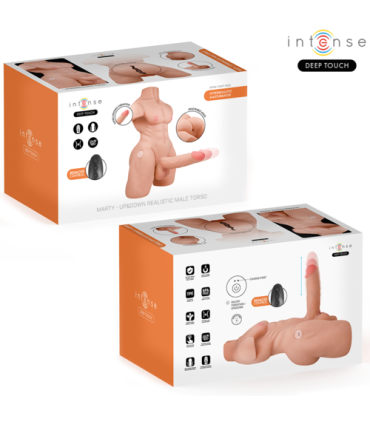 INTENSE DEEP TOUCH - MARTY TORSO CON ANO Y DILDO REALÍSTICO CON EMPUJE Y VIBRACIÓN CONTROL REMOTO 6.2 KG